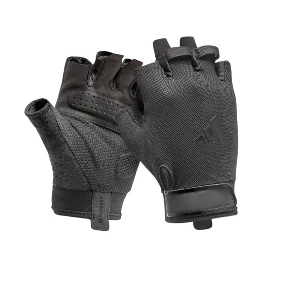 Adidas Size M Half Finger Weightlifting Gloves Gym Training AEROREADY NWT - Picture 2 of 14